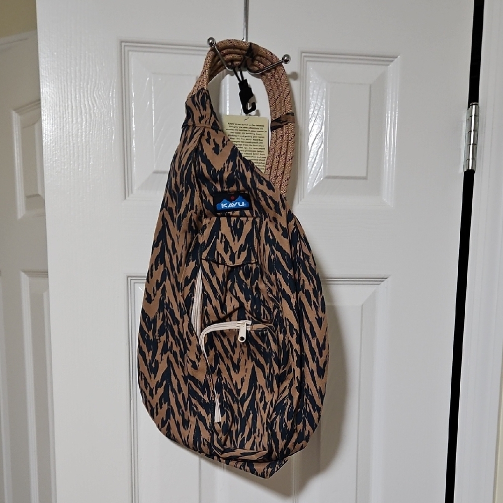 Kavu Tan and Navy Sling Bag - New With Tags